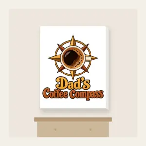 Dad's Coffee Compass Canvas Print in white