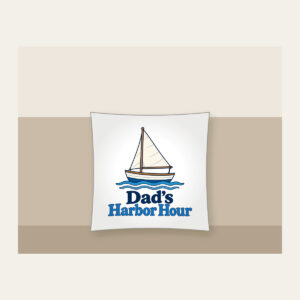 Dad's Harbor Hour Pillow in white
