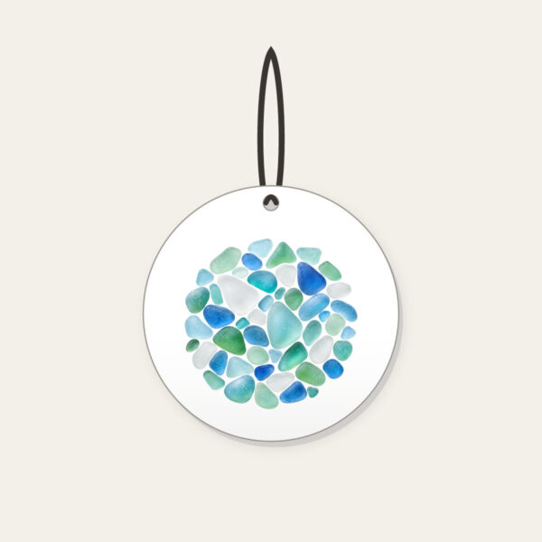 Product image Sea-Glass Pebbles in Blues and Greens Ceramic Ornament