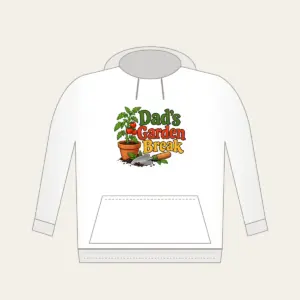 Dad's Garden Break Hoodie in white