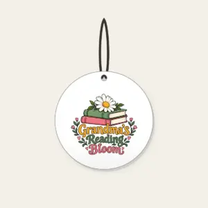Grandma's Reading Bloom Ceramic Ornament in white