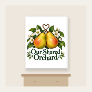 Our Shared Orchard Canvas Print in white