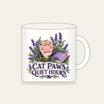 CAT PAWS QUIET HOURS Mug in white