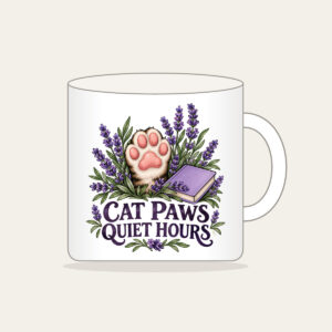 CAT PAWS QUIET HOURS Mug in white