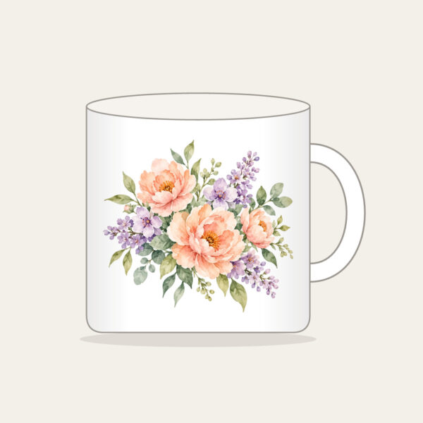 Product image Watercolor Blooms in Peach and Lilac Mug