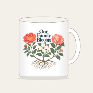 Our Family Blooms 15oz Mug in white