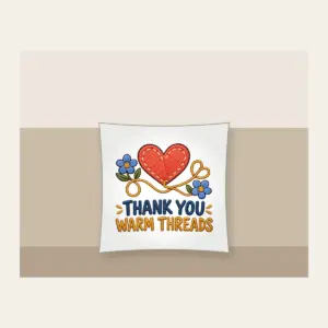THANK YOU WARM THREADS Pillow in white
