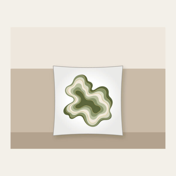 Product image Moss Contour Lines with a Gold Thread Pillow
