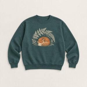Woodland Fox Crewneck with an original woodland companions illustration