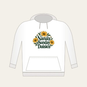 Nana's Sunday Daisies Hoodie in white