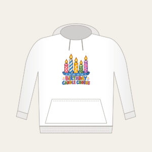 BIRTHDAY CANDLE CHORUS Hoodie in white