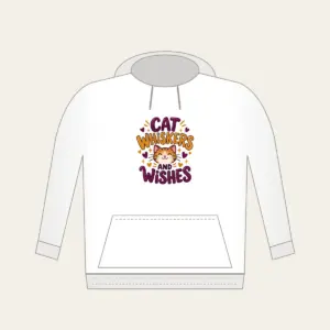 CAT WHISKERS AND WISHES Hoodie in white