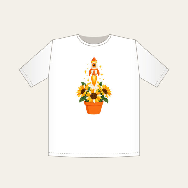 Product image Striped Rocket in Sunflower Pot T-Shirt