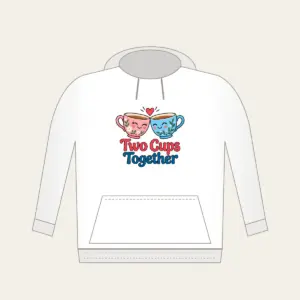 Two Cups Together Hoodie in white