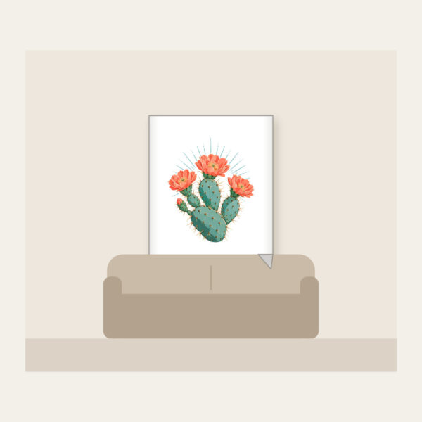 Product image Prickly Pear with Three Coral Blossoms Fleece Blanket