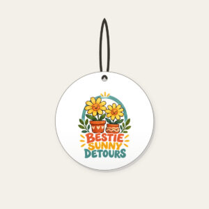 BESTIE SUNNY DETOURS Ceramic Ornament in white