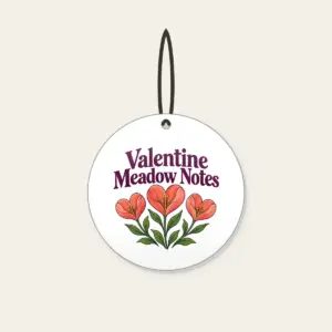 Valentine Meadow Notes Ceramic Ornament in white
