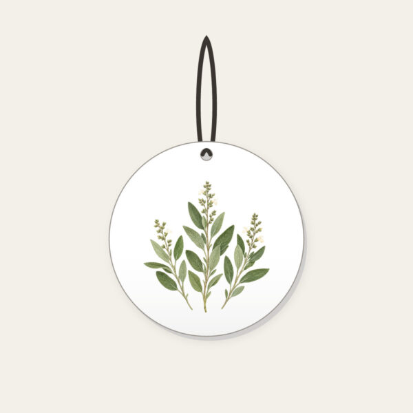 Product image Three Pressed Sage Sprigs Ceramic Ornament