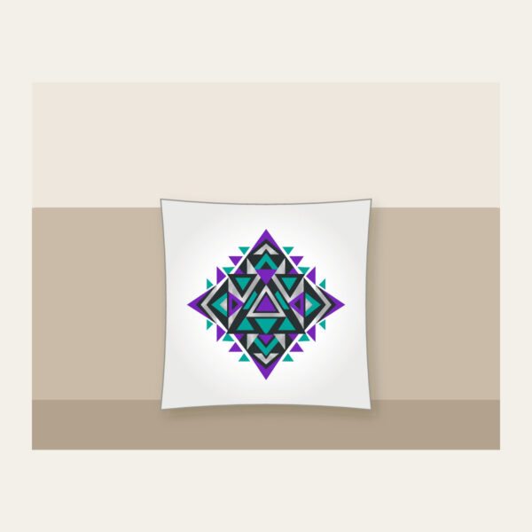 Product image Violet and Teal Triangle Pattern Pillow