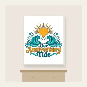Our Anniversary Tide Canvas Print in white