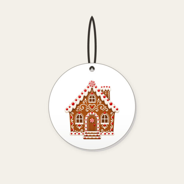 Product image Gingerbread Cottage with Icing Swirls Ceramic Ornament