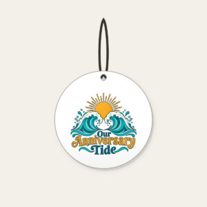 Our Anniversary Tide Ceramic Ornament in white