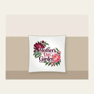Mother's Day Garden Pillow in white
