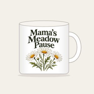 Mama's Meadow Pause Mug in white