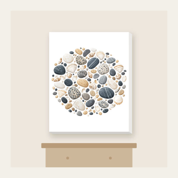 Product image Beach Pebbles and Tiny Shells Canvas Print