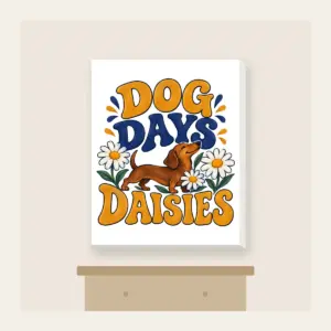DOG DAYS DAISIES Canvas Print in white
