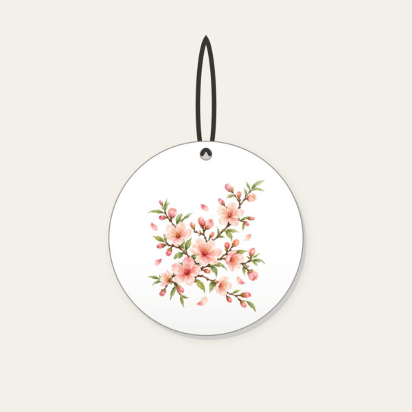 Product image Peach Blossom Branches on Cream Ceramic Ornament