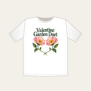 Valentine Garden Duet T-Shirt in white
