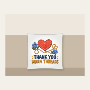 THANK YOU WARM THREADS Pillow in white