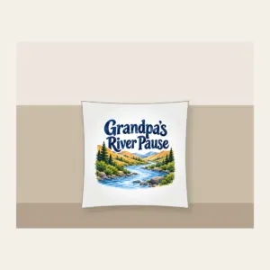 Grandpa's River Pause Pillow in white