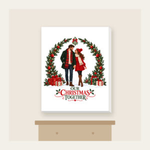 Our Christmas Together Canvas Print in white