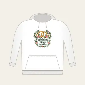 Wedding Petals Together Hoodie in white