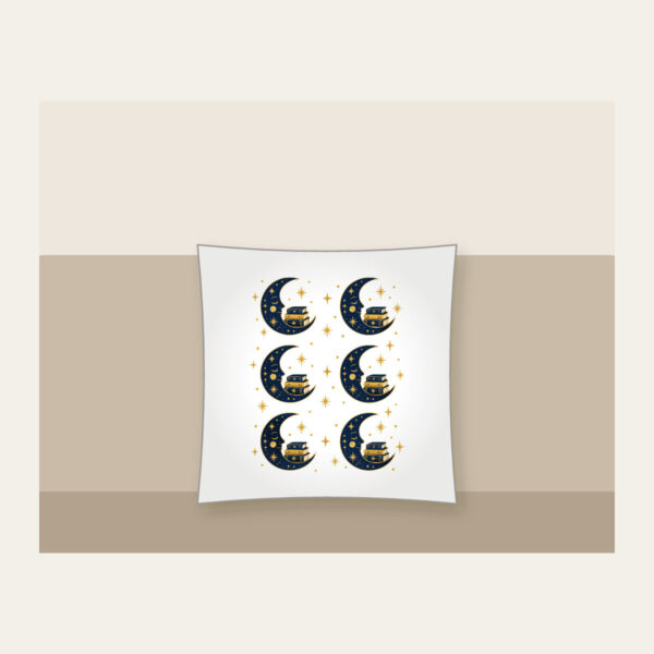 Product image Crescent Moon with a Stack of Books Pillow