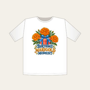 BIRTHDAY MARIGOLD MOMENT T-Shirt in white