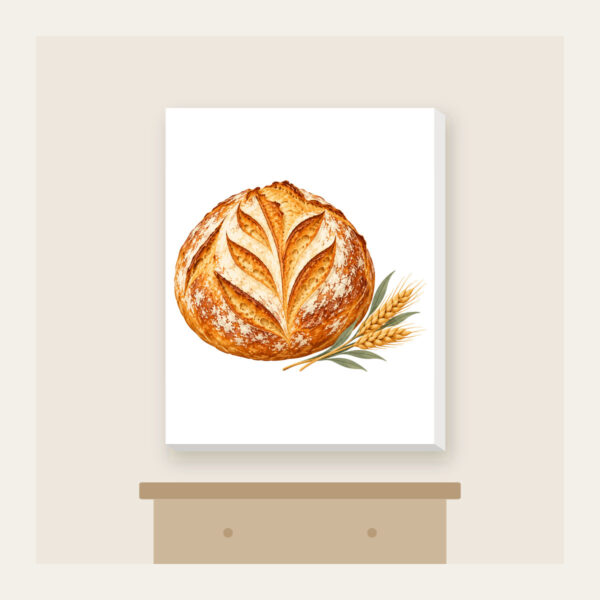 Product image Sourdough Loaf and Wheat Sprig Canvas Print