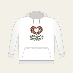 Valentine's Berry Branch Hoodie in white
