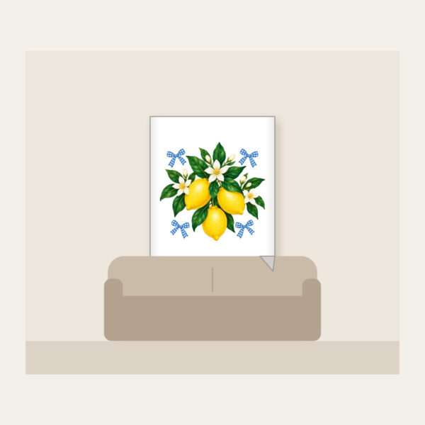 Product image Lemons with Gingham Corners Fleece Blanket