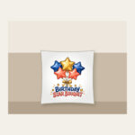 BIRTHDAY STAR BOUQUET Pillow in white