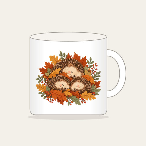 Product image Sleeping Hedgehogs in Autumn Leaves Mug