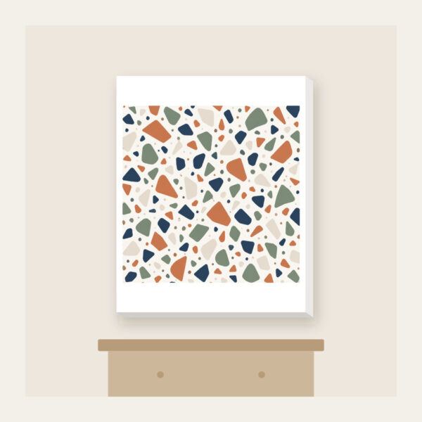 Product image Chip Terrazzo in Terracotta and Navy Canvas Print