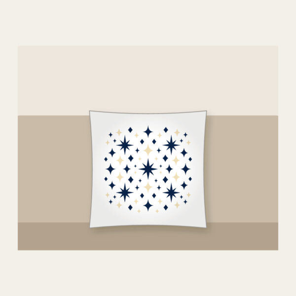 Product image Navy and Cream Diamonds and Stars Pillow