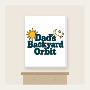 Dad's Backyard Orbit Canvas Print in white