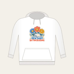 NEW BABY BUTTON BLOSSOMS Hoodie in white