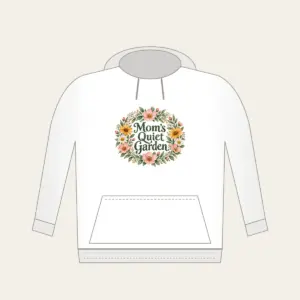 Mom's Quiet Garden Hoodie in white