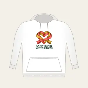 ANNIVERSARY WOVEN RIBBONS Hoodie in white