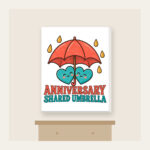 ANNIVERSARY SHARED UMBRELLA Canvas Print in white